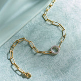 Paperclip Classic Halo Bracelet, 14K Gold Vermeil, 1/8 ct Lab Grown Diamond-6
