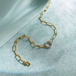 Paperclip Classic Halo Bracelet, 14K Gold Vermeil, 1/8 ct Lab Grown Diamond-1