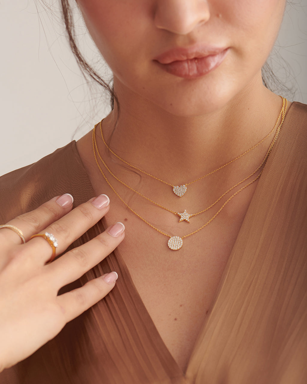 Heart Pave Diamond Necklace