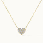 Heart Pave Diamond Necklace, 14K Gold Vermeil, 1/3 ct Lab Grown Diamond-3