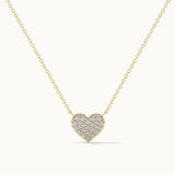 Heart Pave Diamond Necklace, 14K Gold Vermeil, 1/3 ct Lab Grown Diamond-3