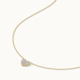 Heart Pave Diamond Necklace, 14K Gold Vermeil, 1/3 ct Lab Grown Diamond-6