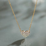 Heart Pave Diamond Necklace, 14K Gold Vermeil, 1/3 ct Lab Grown Diamond-5