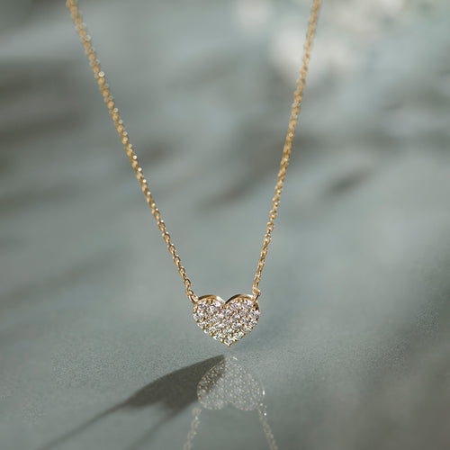 Heart Pave Diamond Necklace