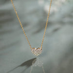 Heart Pave Diamond Necklace, 14K Gold Vermeil, 1/3 ct Lab Grown Diamond-1