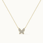 Butterfly Pave Diamond Necklace, 14K Solid Gold, 1/4 ct Lab Grown Diamond-3