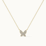 Butterfly Pave Diamond Necklace, 14K Solid Gold, 1/4 ct Lab Grown Diamond-3