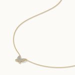 Butterfly Pave Diamond Necklace, 14K Solid Gold, 1/4 ct Lab Grown Diamond-6
