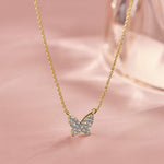 Butterfly Pave Diamond Necklace, 14K Gold Vermeil, 1/4 ct Lab Grown Diamond-5
