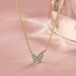 Butterfly Pave Diamond Necklace, 14K Solid Gold, 1/4 ct Lab Grown Diamond-5