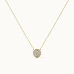 Round Pave Diamond Necklace, 14K Gold Vermeil, 3/8 ct Lab Grown Diamond-3