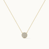 Round Pave Diamond Necklace, 14K Gold Vermeil, 3/8 ct Lab Grown Diamond-3