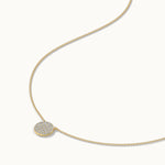 Round Pave Diamond Necklace, 14K Gold Vermeil, 3/8 ct Lab Grown Diamond-7