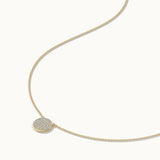 Round Pave Diamond Necklace, 14K Gold Vermeil, 3/8 ct Lab Grown Diamond-7