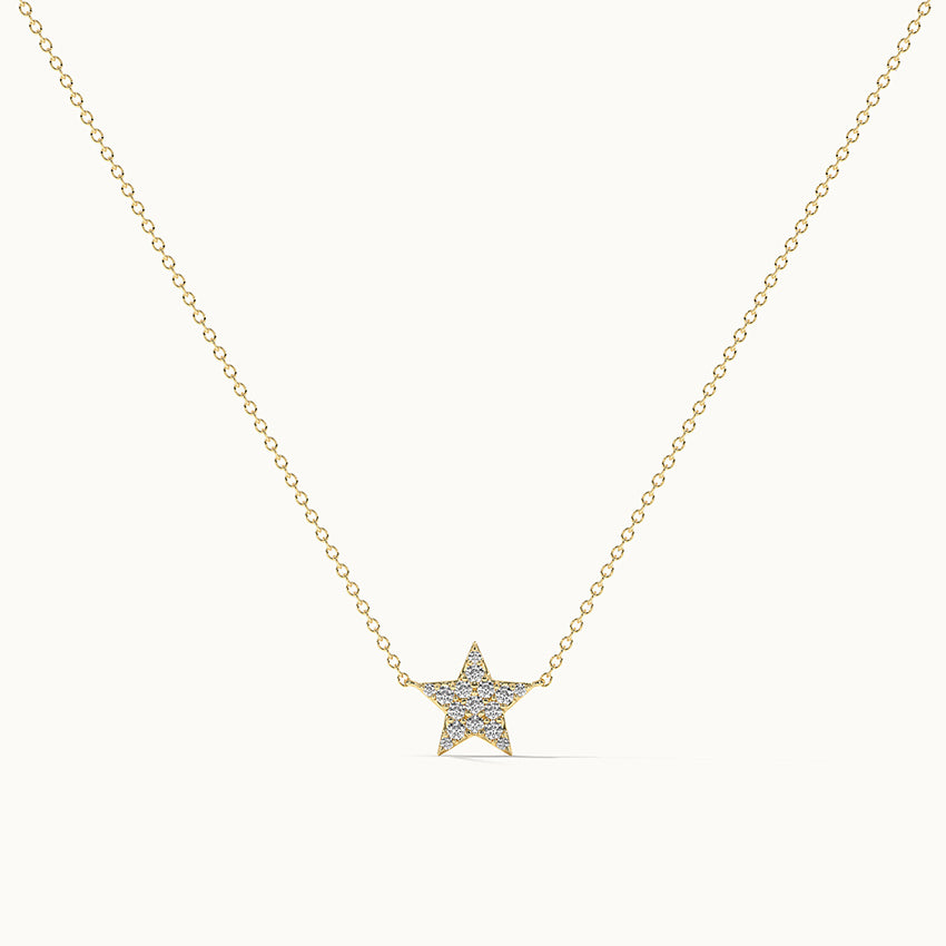 Star Pave Diamond Necklace