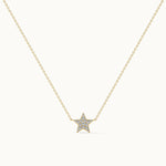 Star Pave Diamond Necklace, 14K Solid Gold, 1/4 ct Lab Grown Diamond-3