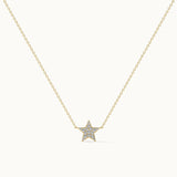 Star Pave Diamond Necklace, 14K Solid Gold, 1/4 ct Lab Grown Diamond-3