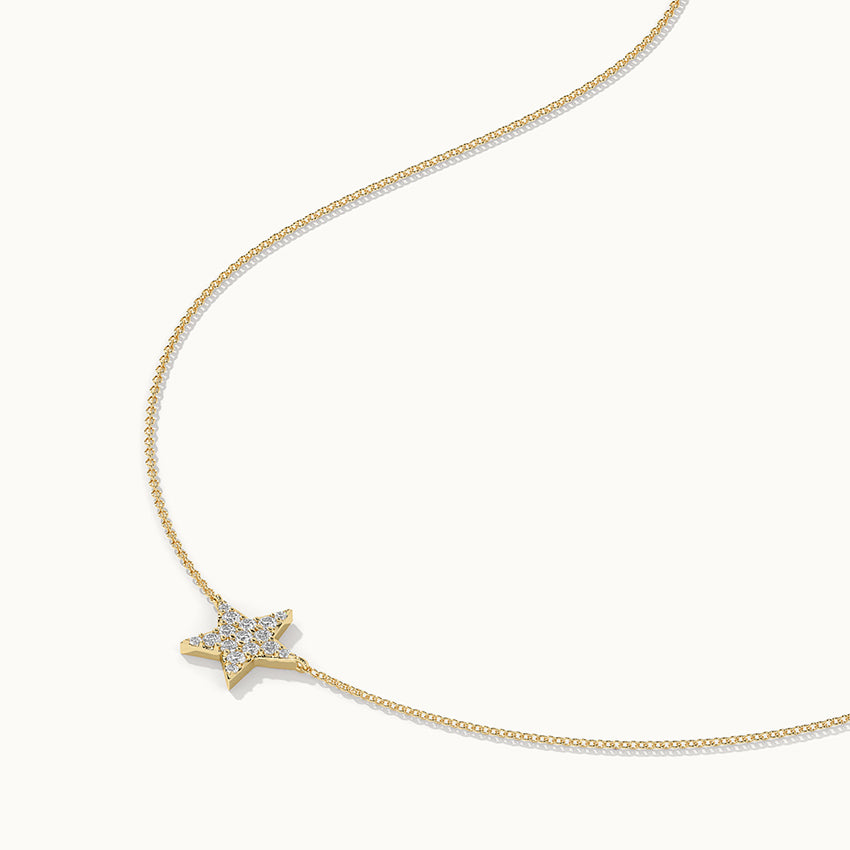 Star Pave Diamond Necklace