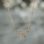 Star Pave Diamond Necklace, 14K Gold Vermeil, 1/4 ct Lab Grown Diamond-6