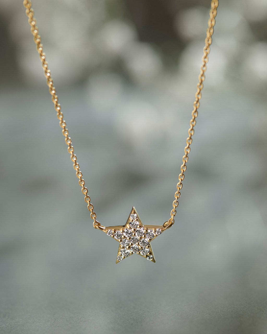 Star Pave Diamond Necklace, 14K Solid Gold, 1/4 ct Lab Grown Diamond-6