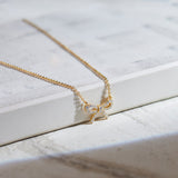 Bow Diamond Necklace, 14K Gold Vermeil, 1/5 ct Lab Grown Diamond-1