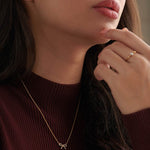 Bow Diamond Necklace, 14K Gold Vermeil, 1/5 ct Lab Grown Diamond-2