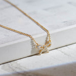 Bow Diamond Necklace, 14K Solid Gold, 1/5 ct Lab Grown Diamond-6
