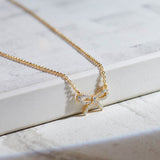 Bow Diamond Necklace, 14K Solid Gold, 1/5 ct Lab Grown Diamond-6
