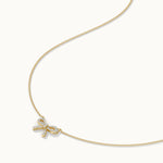 Bow Diamond Necklace, 14K Solid Gold, 1/5 ct Lab Grown Diamond-7