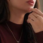 Bow Diamond Necklace, 14K Solid Gold, 1/5 ct Lab Grown Diamond-2
