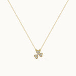 Petal Diamond Necklace, 14K Solid Gold, 1/8 ct Lab Grown Diamond-5