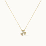 Petal Diamond Necklace, 14K Solid Gold, 1/8 ct Lab Grown Diamond-5