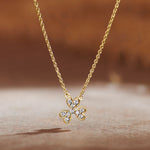 Petal Diamond Necklace, 14K Gold Vermeil, 1/8 ct Lab Grown Diamond-3