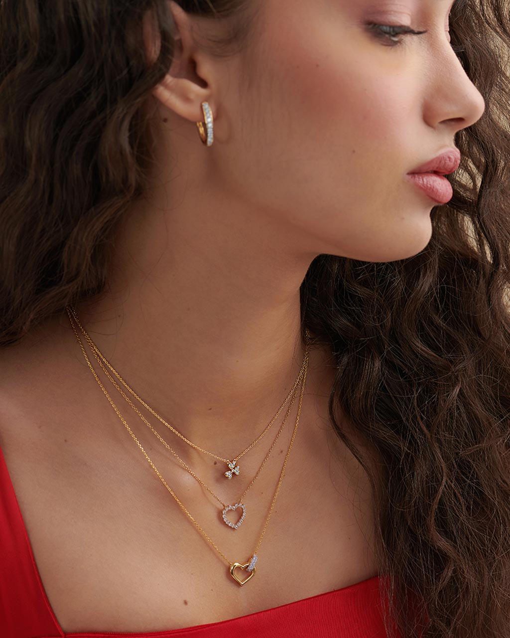Petal Diamond Necklace, 14K Solid Gold, 1/8 ct Lab Grown Diamond-7