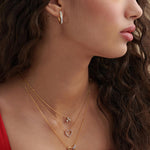Petal Diamond Necklace, 14K Solid Gold, 1/8 ct Lab Grown Diamond-7