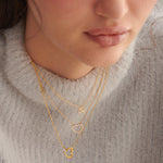 Petal Diamond Necklace, 14K Solid Gold, 1/8 ct Lab Grown Diamond-2
