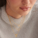 Petal Diamond Necklace, 14K Solid Gold, 1/8 ct Lab Grown Diamond-2