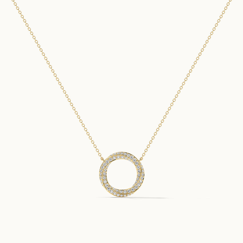Twisted Diamond Necklace, 14K Solid Gold, 1/2 ct Lab Grown Diamond-3