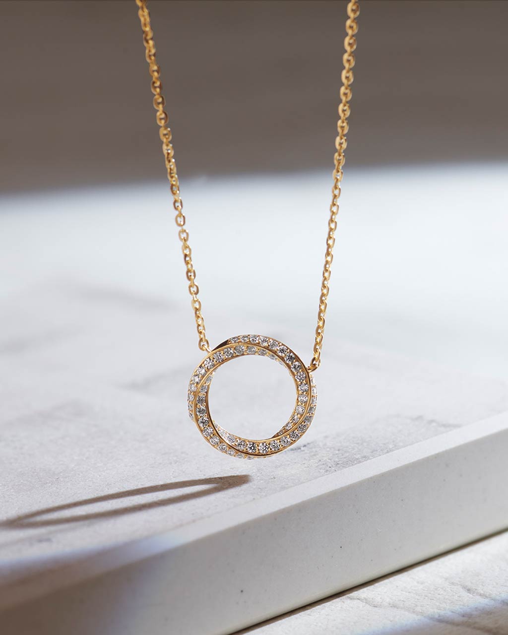 Twisted Diamond Necklace, 14K Gold Vermeil, 1/2 ct Lab Grown Diamond-6