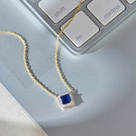 Geometric Diamond Necklace, 14K Gold Vermeil, 1/10 ct Lab Grown Diamond-4