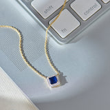 Geometric Diamond Necklace, 14K Gold Vermeil, 1/10 ct Lab Grown Diamond-4