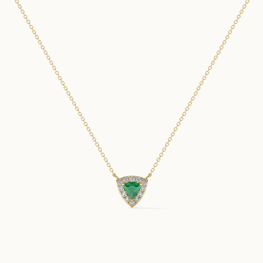 Trillion Diamond Necklace, 14K Gold Vermeil, 1/4 ct Lab Grown Diamond-3