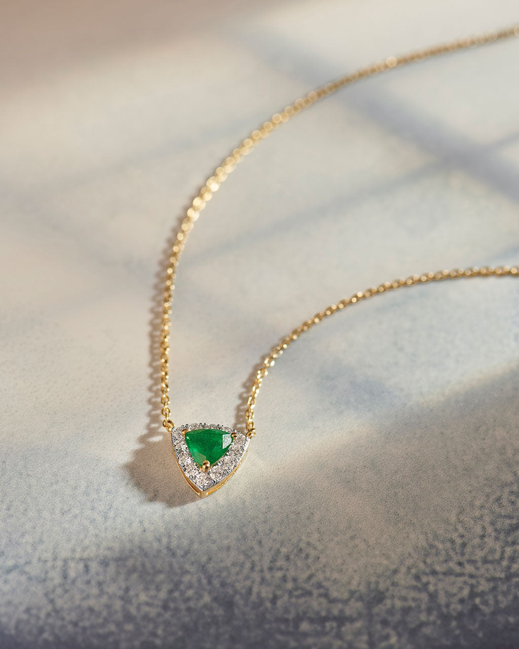Trillion Diamond Necklace, 14K Gold Vermeil, 1/4 ct Lab Grown Diamond-6