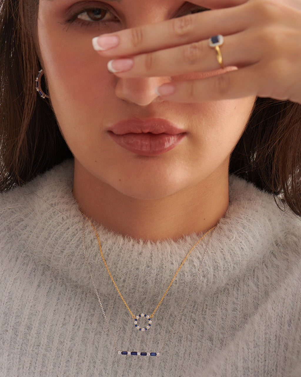 Round Diamond Necklace, 14K Gold Vermeil, 1/4 ct Lab Grown Diamond-2