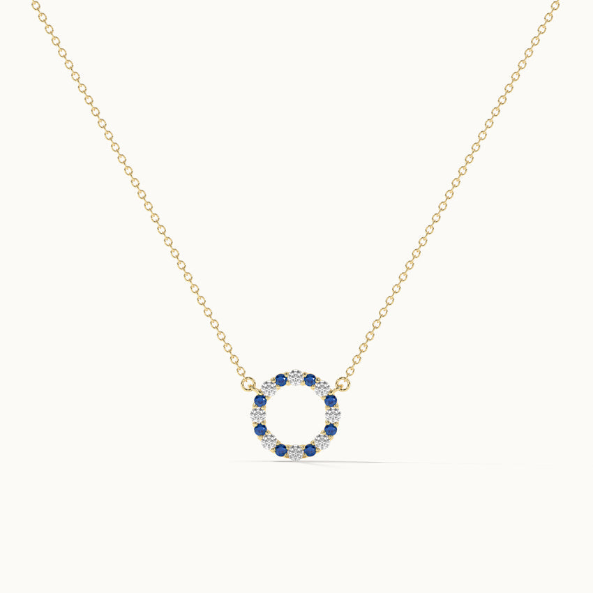 Round Diamond Necklace, 14K Gold Vermeil, 1/4 ct Lab Grown Diamond-3