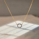 Round Diamond Necklace, 14K Gold Vermeil, 1/4 ct Lab Grown Diamond-1