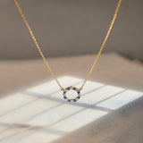 Round Diamond Necklace, 14K Gold Vermeil, 1/4 ct Lab Grown Diamond-1