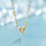 Sun Kissed Heart Diamond Necklace, 14K Solid Gold, 1/4 ct Lab Grown Diamond-1