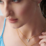 Sun Kissed Heart Diamond Necklace, 14K Gold Vermeil, 1/4 ct Lab Grown Diamond-7