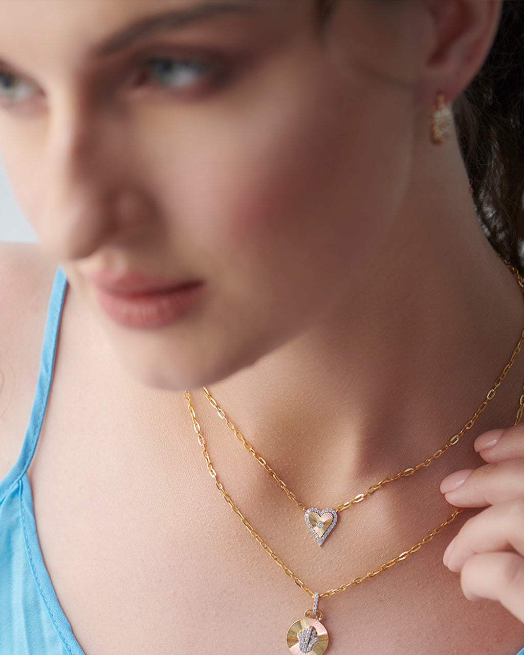 Sun Kissed Heart Diamond Necklace, 14K Solid Gold, 1/4 ct Lab Grown Diamond-7